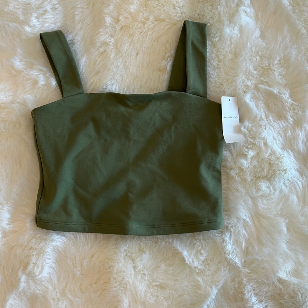 Abercrombie & Fitch Olive Green Cropped Tank Small